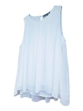 Apt. 9 White Pleated Sleeveless Chiffon Blouse Tank Top Size 

Descrip